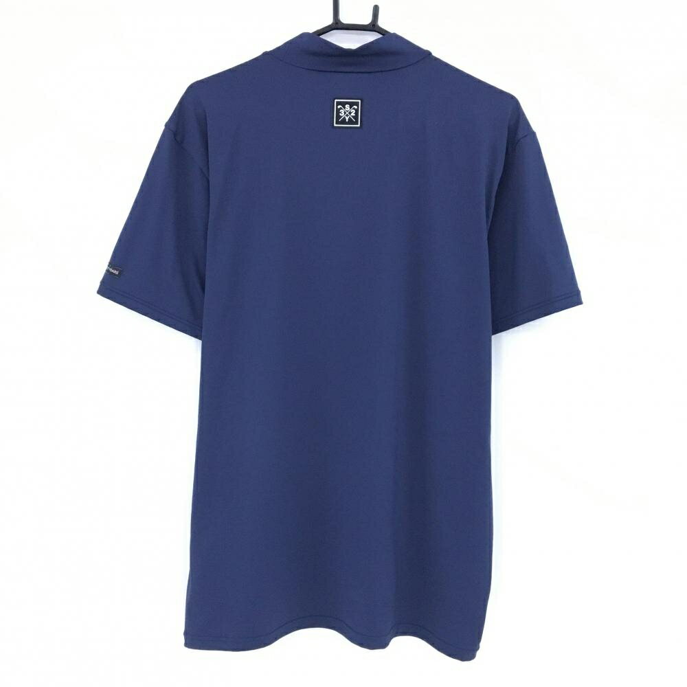 【超美品】SY32 半袖ハイネックシャツ ネイビー フロントロゴ メンズ XL ゴルフウェア SY32 BY SWEET YEARS