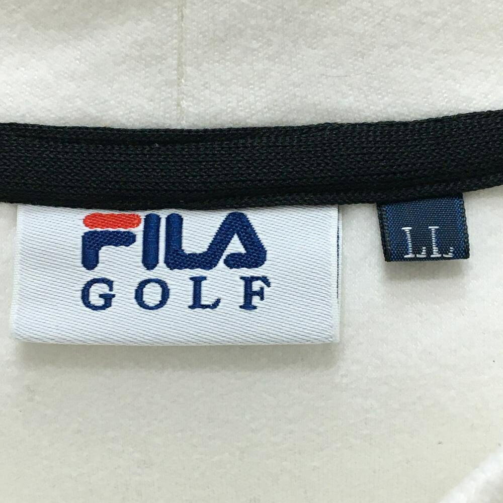 フィラゴルフ 長袖ハイネックシャツ 白 微起毛 裾ドローコード メンズ LL ゴルフウ...
