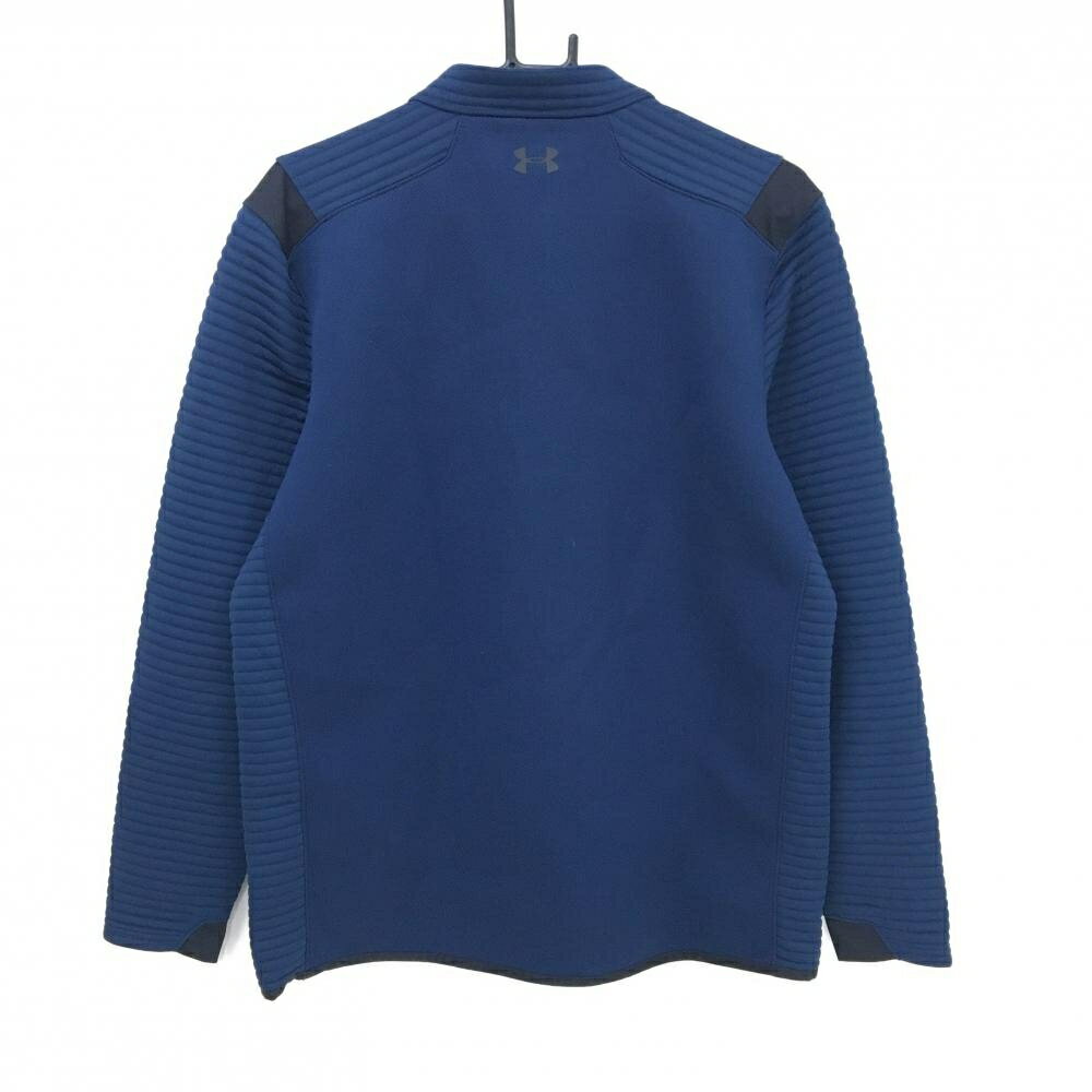 アンダーアーマー ブルゾン ネイビー 身頃ドット地模様 ハーフジップ COLD GEAR メンズ XL ゴルフウェア UNDER ARMOUR
