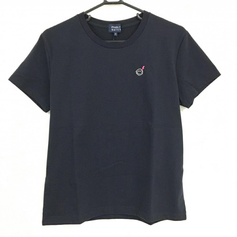 PEARLY GATES - [クーポン対象品]【新品】パーリーゲイツ Tシャツ ネイビー×ピンク トケニコ 背面プリント レディース 0(S) ゴルフウェア PEARLY GATES