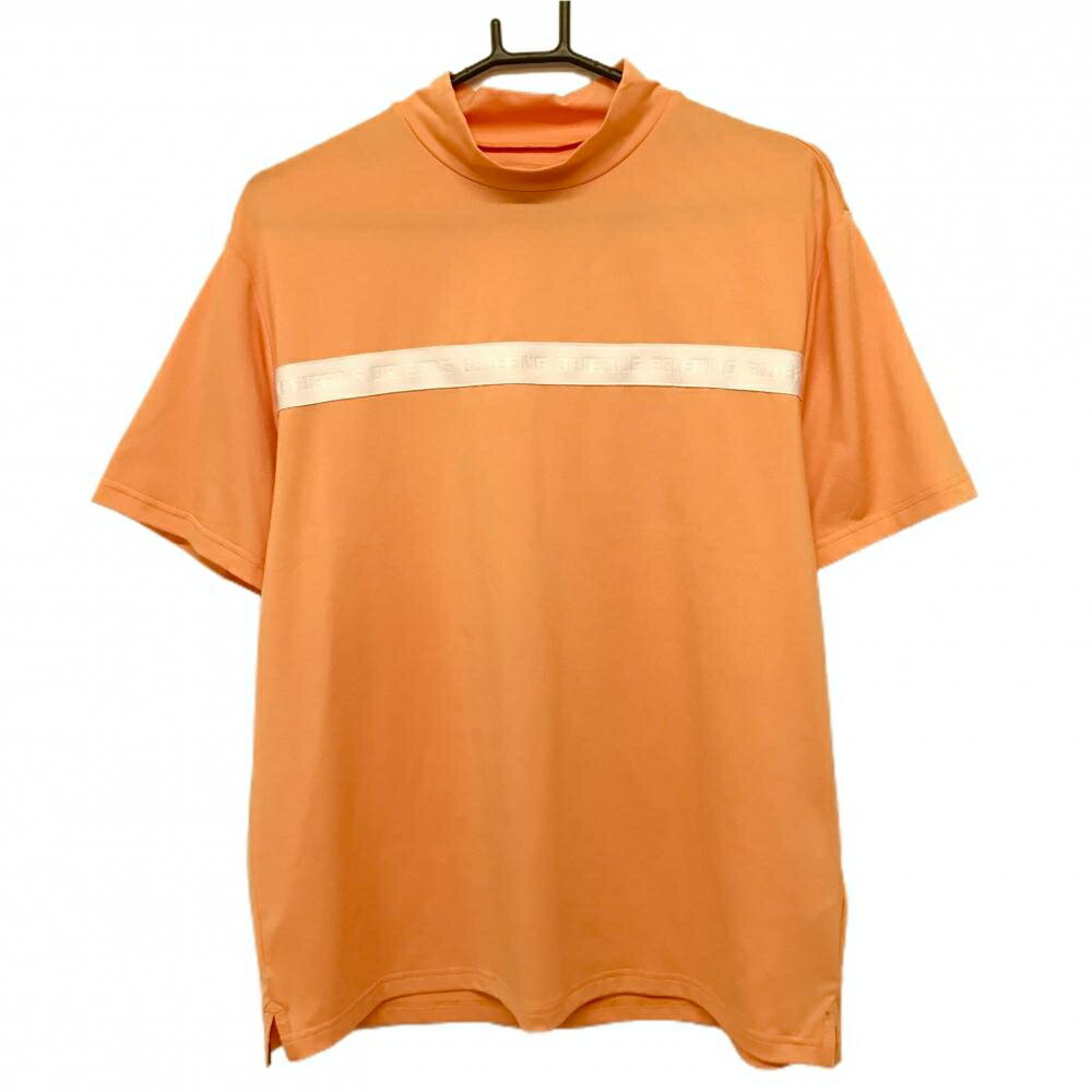 SINACOVA GOLF - 【超美品】ブリーフィング 半袖ハイネックシャツ　オレンジ×白 胸ロゴライン メンズ M ゴルフウェア 2024年モデル BRIEFING