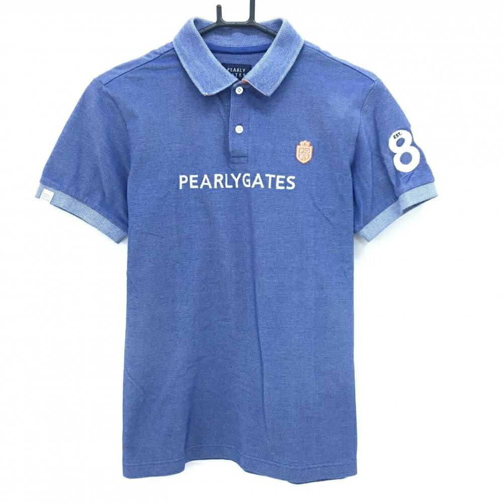 Men'S Wear - パーリーゲイツ 半袖ポロシャツ ブルー系 ロゴ白 メンズ 4(M) ゴルフウェア PEARLY GATES