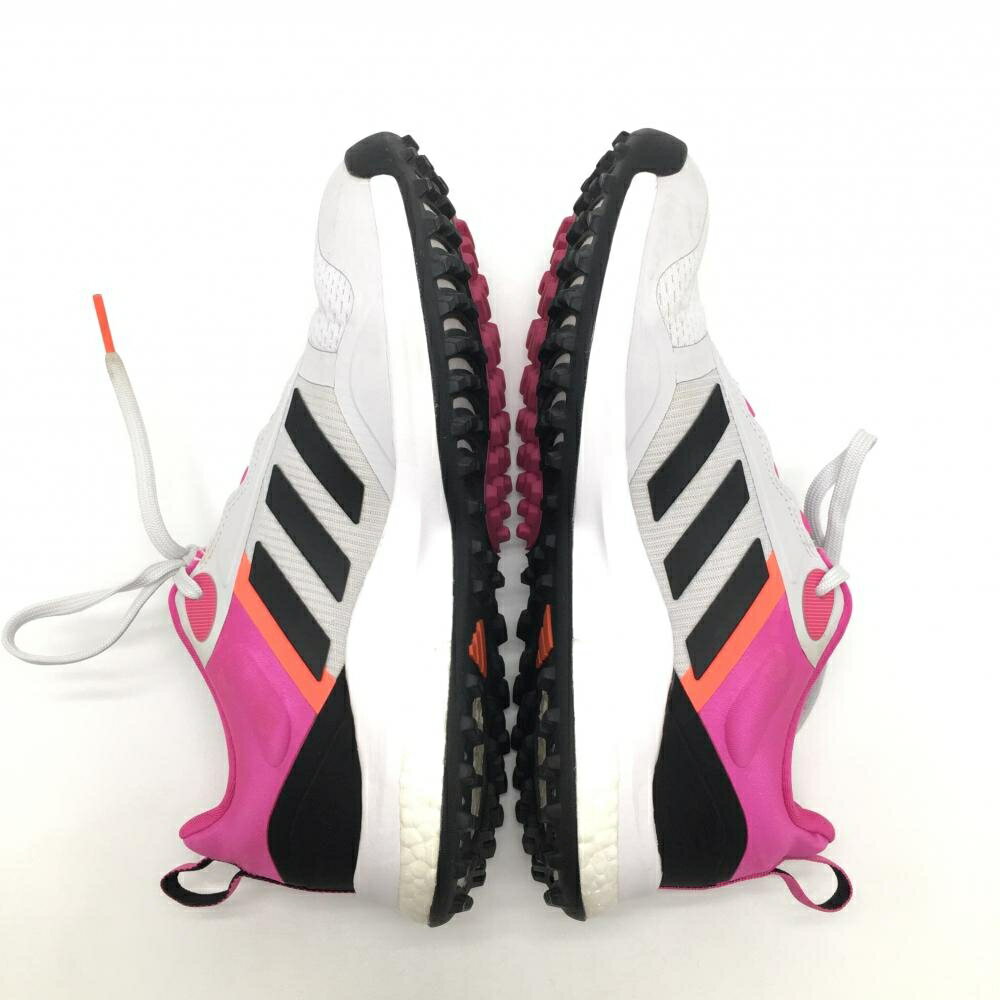 【美品】アディダス ゴルフシューズ ライトグレー×ピンク HP2156 スパイクレス ゾイシア レディース 23.5 ゴルフウェア adidas