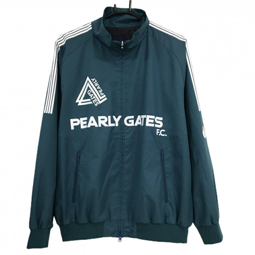 【超美品】パーリーゲイツ ジャケットブルゾン ブルーグリーン×白 ヘリンボーン メンズ 5(L) ゴルフウェア 2024年モデル PEARLY GATES