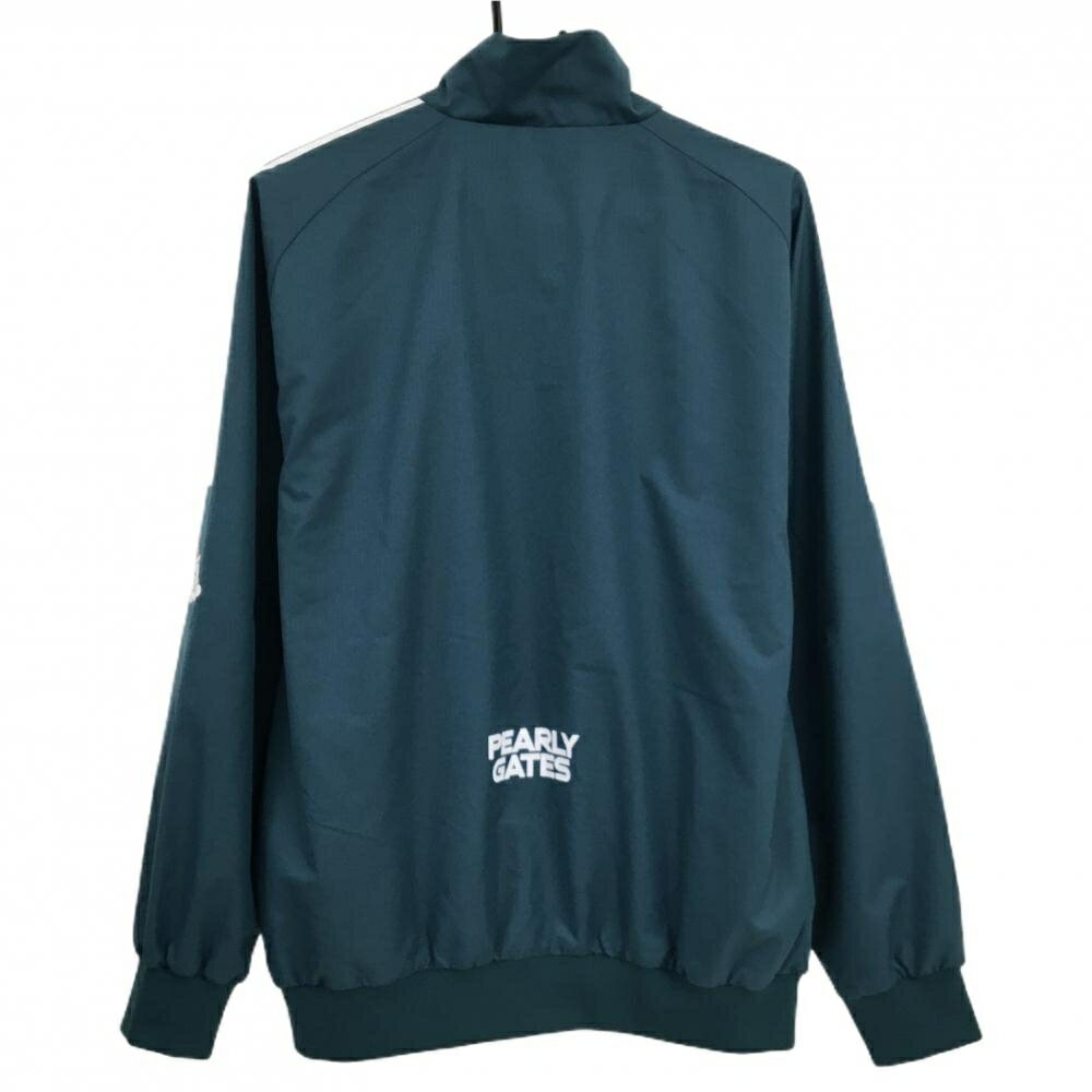 【超美品】パーリーゲイツ ジャケットブルゾン ブルーグリーン×白 ヘリンボーン メンズ 5(L) ゴルフウェア 2024年モデル PEARLY GATES