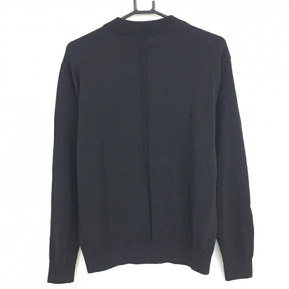 【美品】アルチビオ セーター 黒×白 フロントロゴ 星 ウール混 ニット メンズ 46(M) ゴルフウェア 2025年モデル archivio
