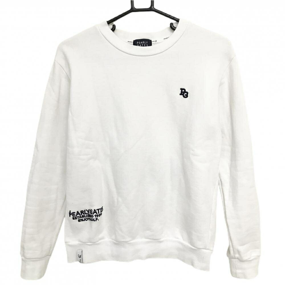 PEARLY GATES - 【美品】パーリーゲイツ トレーナー 白 35周年 ニコちゃん スウェット レディース 1(M) ゴルフウェア 2024年モデル PEARLY GATES