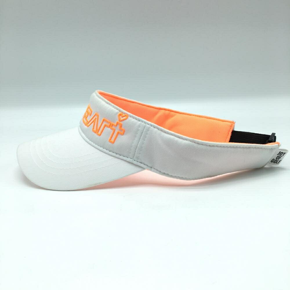 ビバハート サンバイザー 白×蛍光オレンジ ロゴ刺しゅう 50 ゴルフウェア VIVA HEART