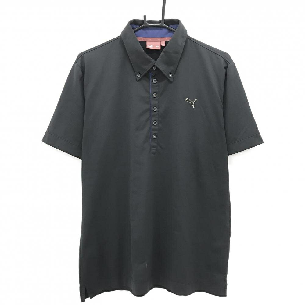 乐天商城 - [クーポン対象品]プーマ 半袖ポロシャツ 黒系 ボタンダウン メンズ XO ゴルフウェア PUMA