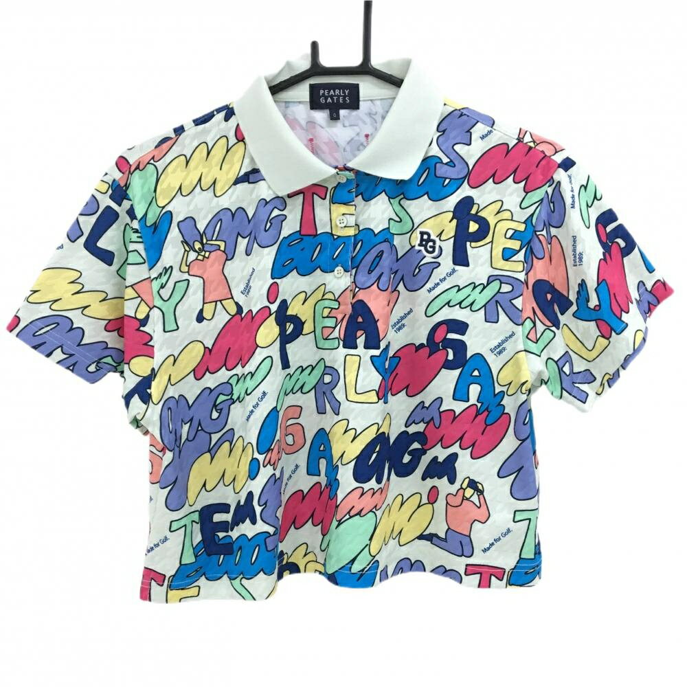 PEARLY GATES - [クーポン対象品]【超美品】パーリーゲイツ 半袖ポロシャツ ライトグリーン×マルチカラー 総柄 レディース 0(S) ゴルフウェア 2024年モデル PEARLY GATES