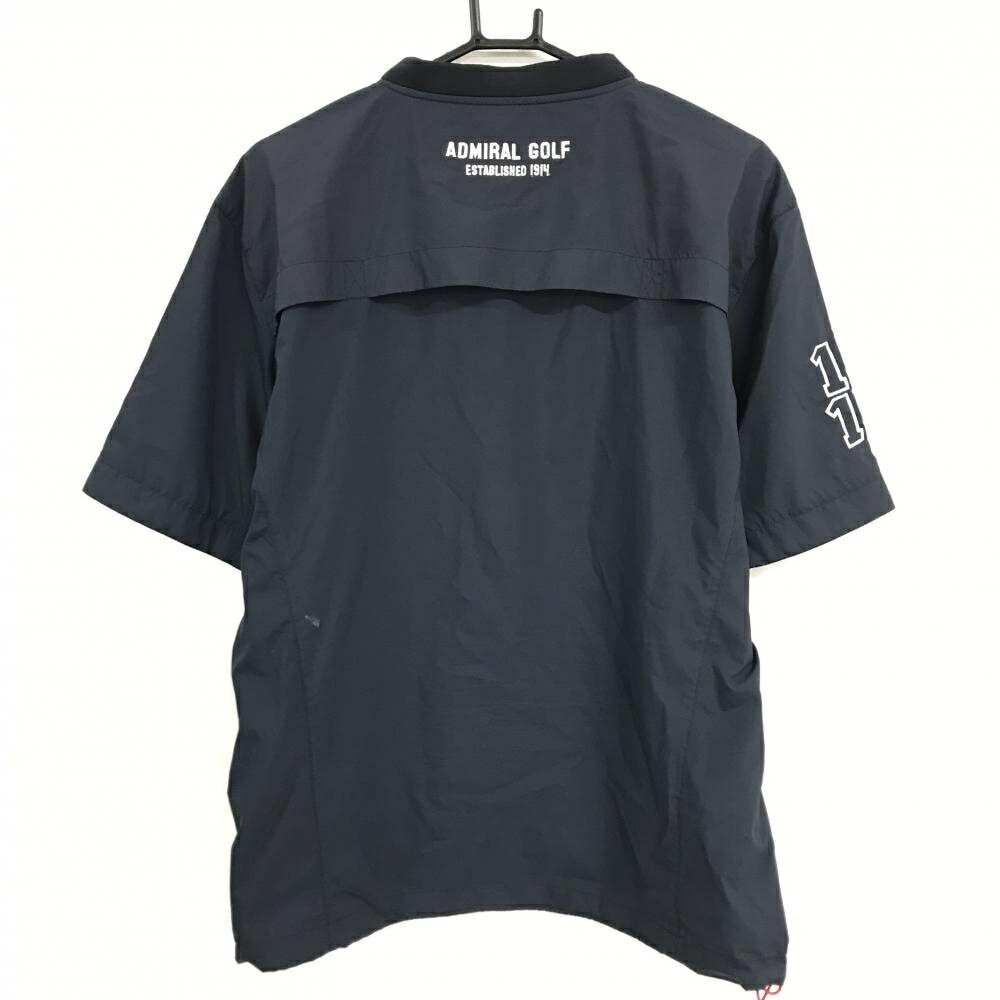 [クーポン対象品]アドミラル 半袖スニード ネイビー×白×レッド ロゴ刺しゅう 裾ドローコード ブルゾン メンズ LL ゴルフウェア Admiral