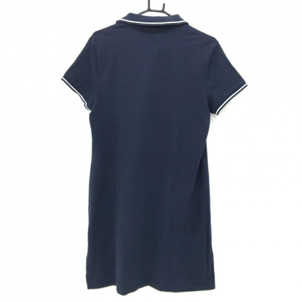 トミーヒルフィガー 半袖スキッパーワンピース ダークネイビー×白 ロゴ刺しゅう レディース L/G ゴルフウェア Tommy Hilfiger Golf