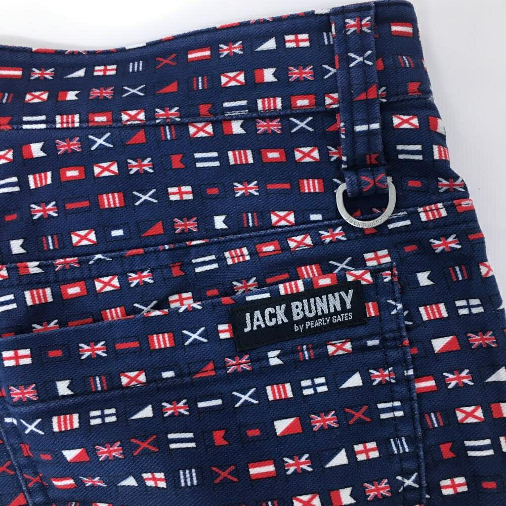 ジャックバニー パンツ ネイビー×レッド×白 国旗総柄 メンズ 4(M) ゴルフウェア Ja...
