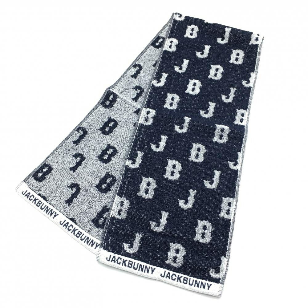 【新品】ジャックバニー クールタオル ネイビー×白 ロゴ総柄 冷感 日本製 ノベルティ ゴルフ Jack Bunny