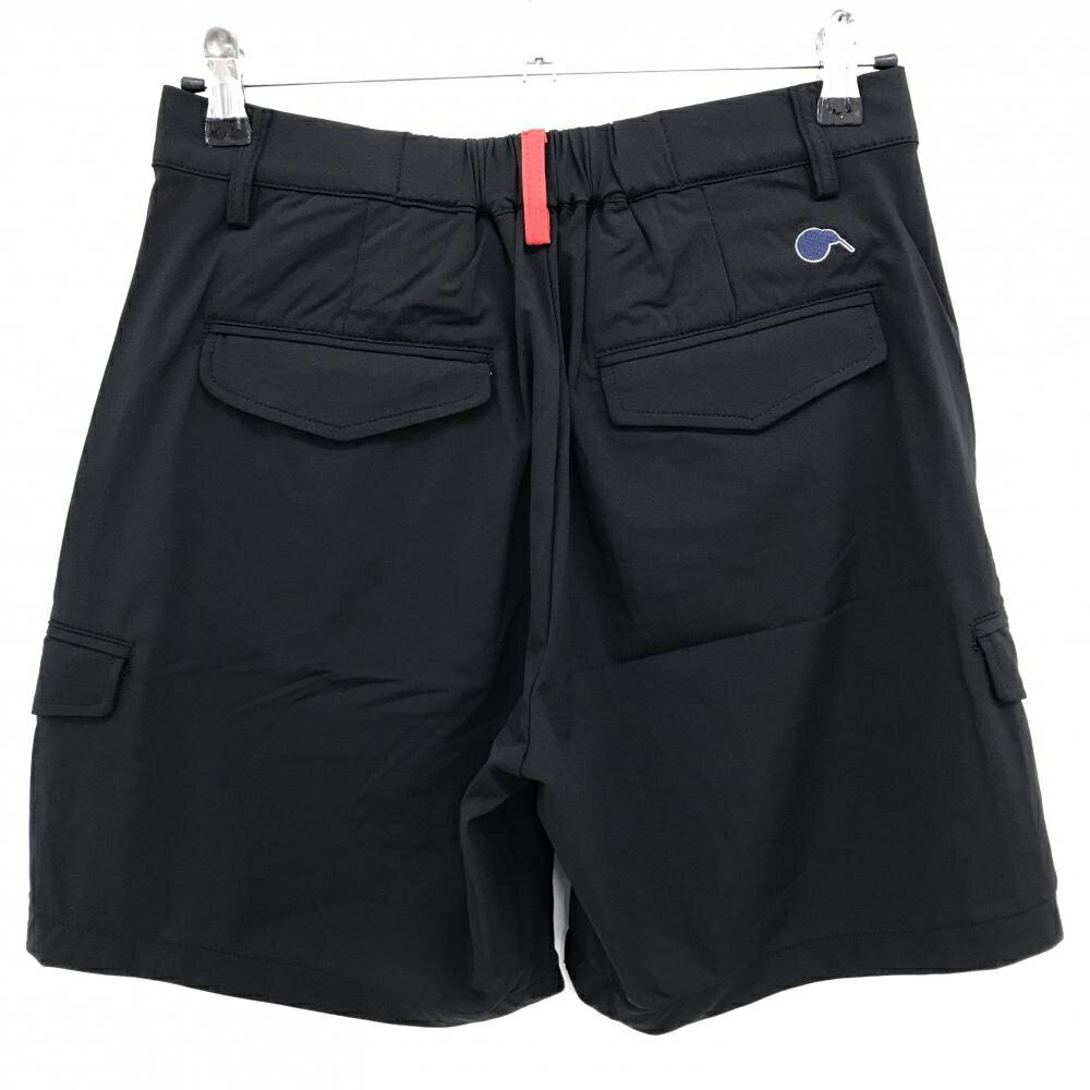 【新品】パームスアンドコー ハーフパンツ 黒 無地 ストレッチ メンズ L ゴルフウェア PALMS&CO