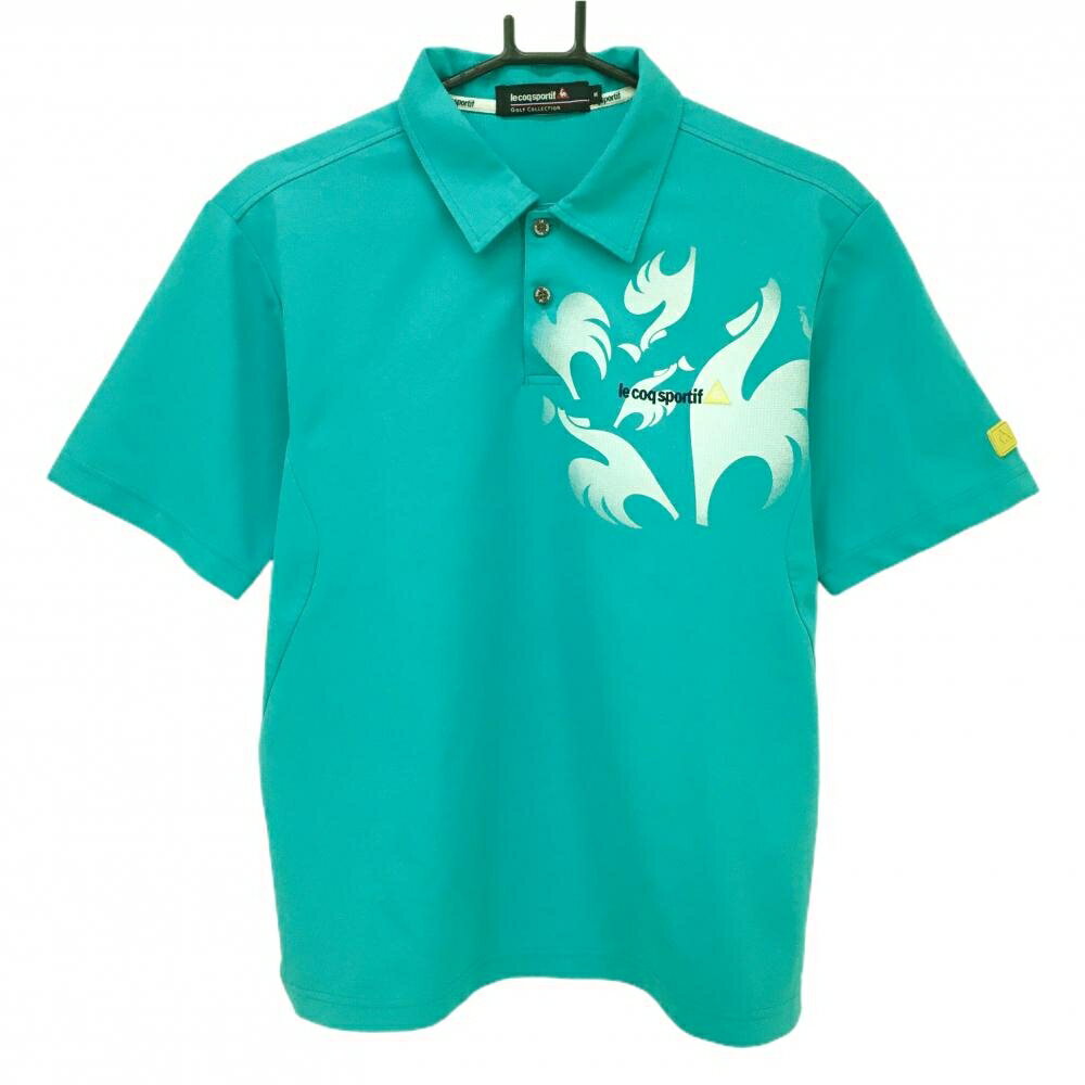 Men'S Wear - ルコックゴルフ 半袖ポロシャツ ライトブルー×白 胸元ロゴ メンズ M ゴルフウェア le coq sportif
