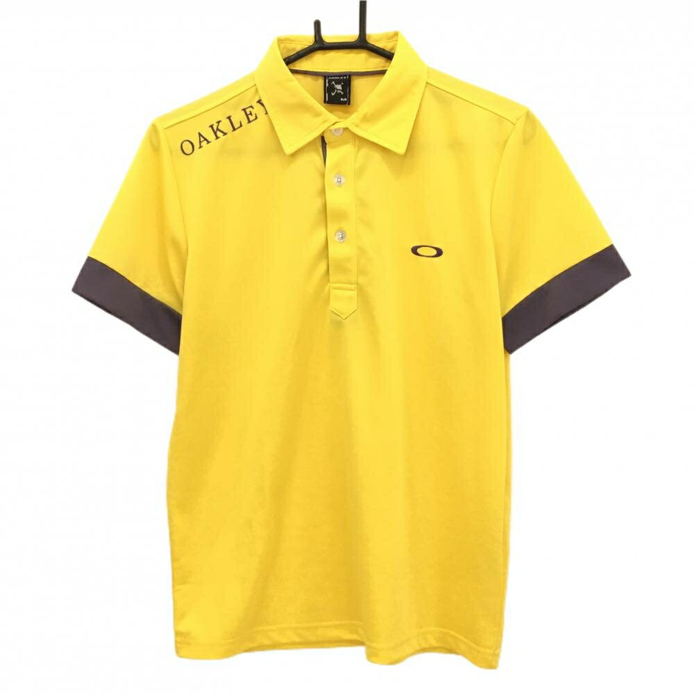 Shirts - [クーポン対象品]【美品】オークリー 半袖ポロシャツ イエロー×パープル 肩ロゴ刺しゅう メンズ M ゴルフウェア Oakley
