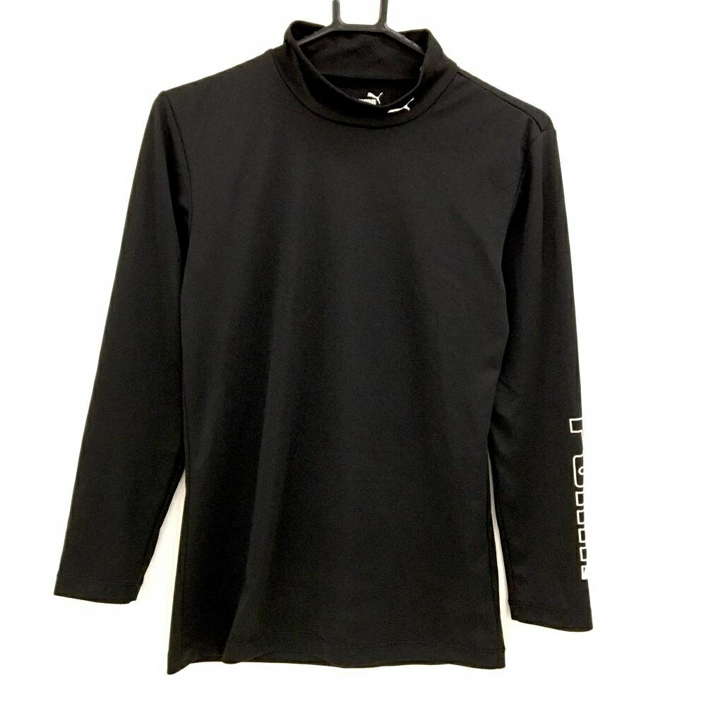 Shirts - [クーポン対象品]【超美品】プーマ 長袖ハイネックシャツ 黒×白 ロゴプリント DRYCELL メンズ S ゴルフウェア PUMA