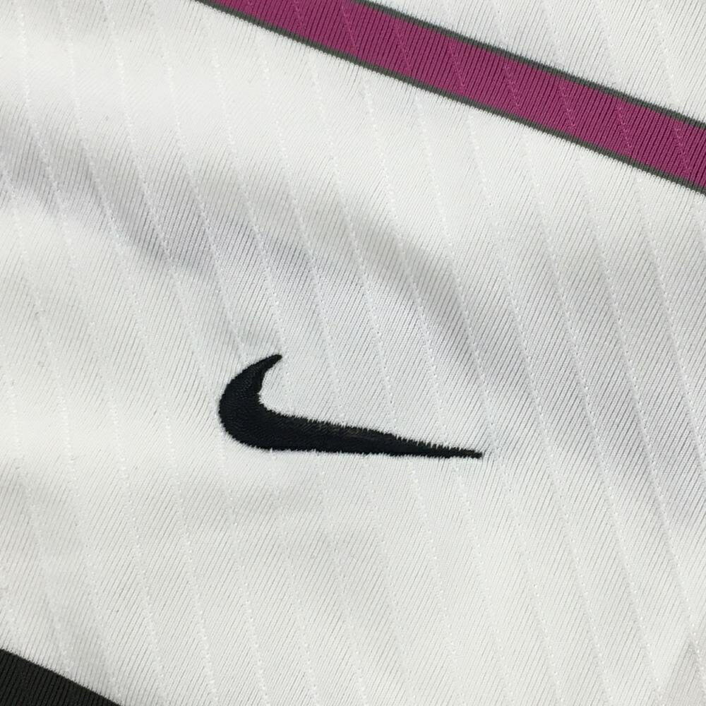 ナイキゴルフ 半袖ポロシャツ 白×黒 ボーダー メンズ L ゴルフウェア NIKE 3