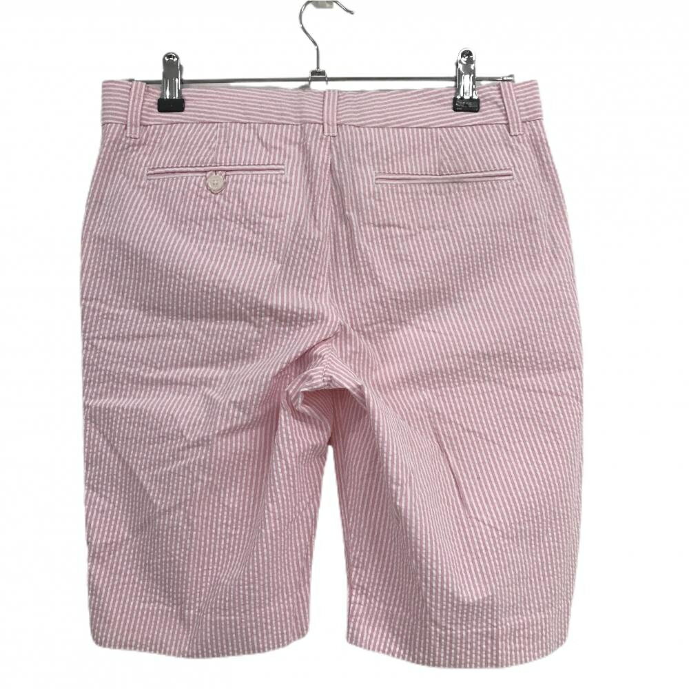 ラルフローレンゴルフ ハーフパンツ ピンク×白 ストライプ サッカー生地 レディース 9 ゴルフウェア Ralph Lauren