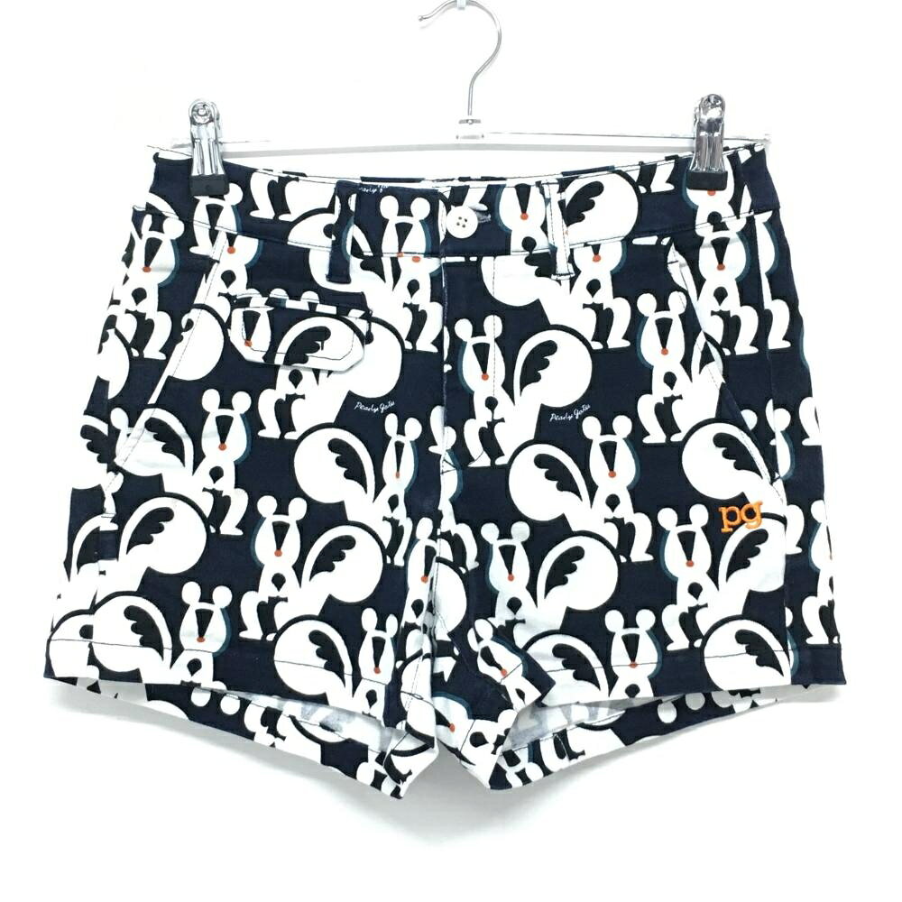 パーリーゲイツ ショートパンツ ネイビー×白 リス総柄 ストレッチ レディース 00(XS) ゴルフウェア PEARLY GATES