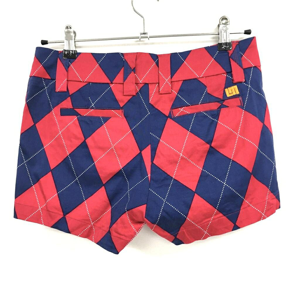 【美品】ラウドマウス ショートパンツ レッド×ネイビー アーガイル柄 レディース 4 ゴルフウェア LOUDMOUTH