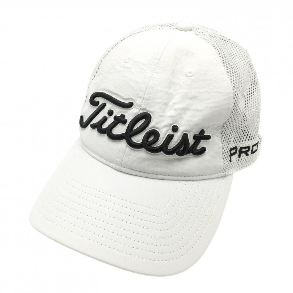 TITLEIST - [クーポン対象品]タイトリスト メッシュキャップ 白×黒 ロゴ刺しゅう フリー(57-59cm) ゴルフウェア TITLEIST
