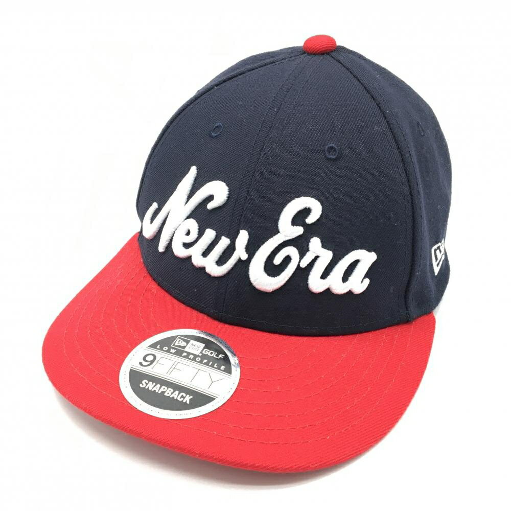 [クーポン対象品]【超美品】ニューエラ キャップ ネイビー×レッド ロゴ刺しゅう ゴルフウェア New Era