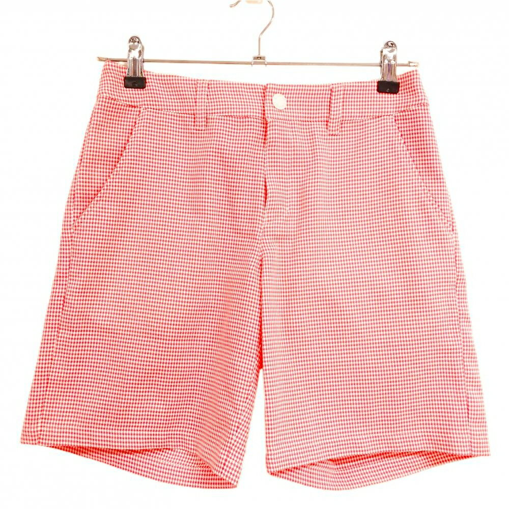 【超美品】23区ゴルフ ハーフパンツ 白×レッドピンク 総柄 バックロゴ刺しゅう レディース 61(S) ゴルフウェア 23区