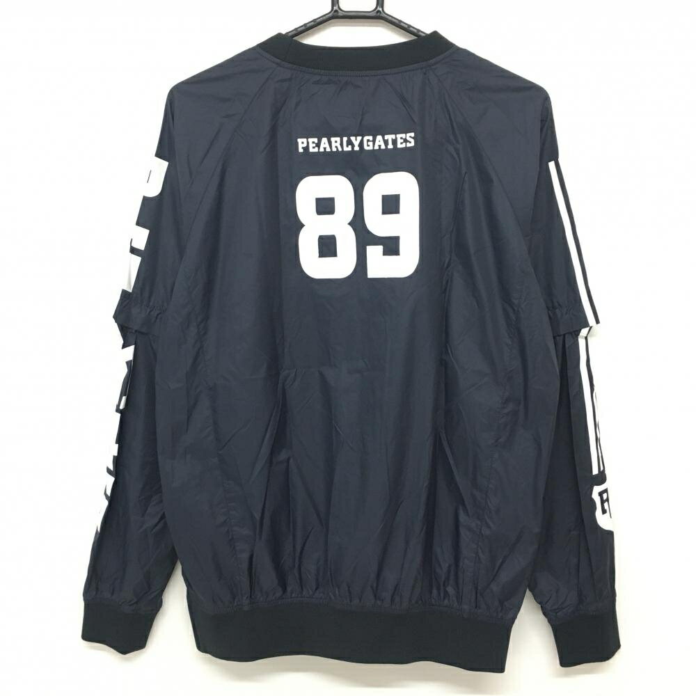 【美品】パーリーゲイツ 2WAYスニード ネイビー×白 袖ライン 袖着脱可 ブルゾン メンズ 4(M) ゴルフウェア PEARLY GATES