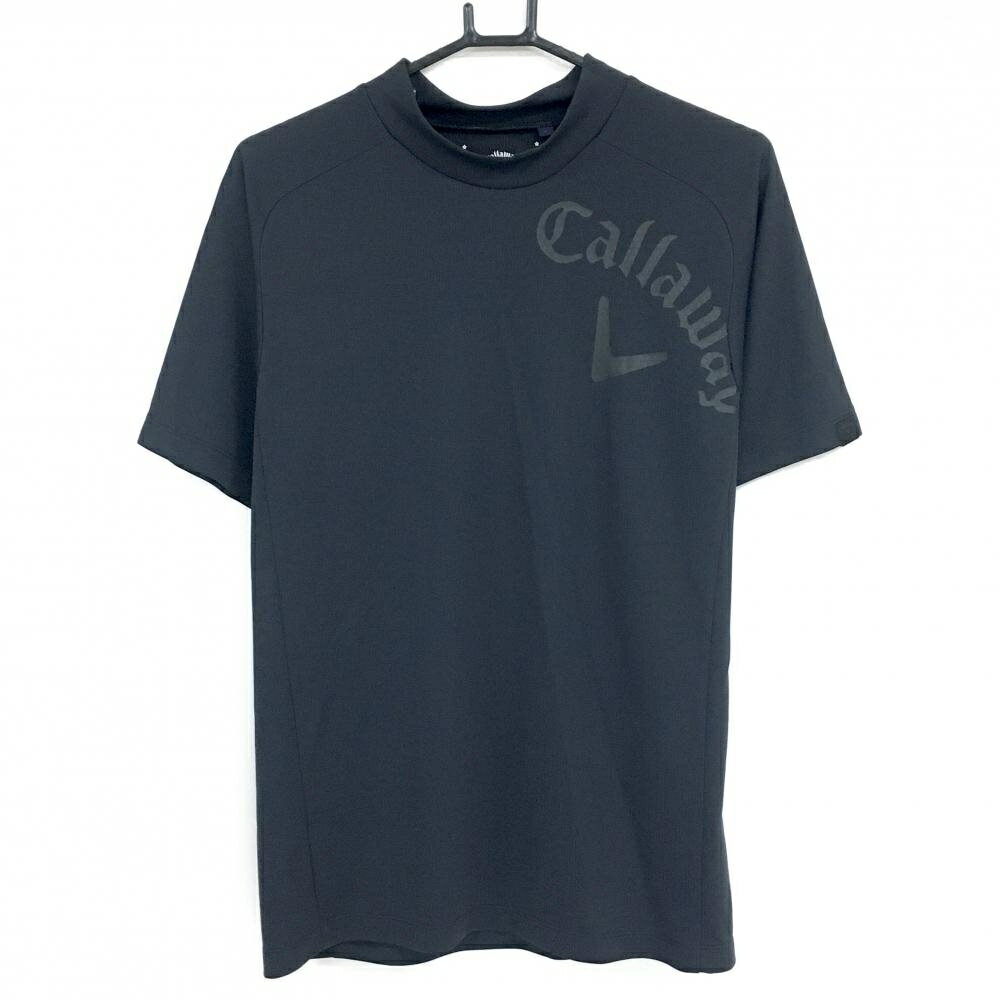 CALLAWAY - [クーポン対象品]【超美品】キャロウェイ 半袖ハイネックシャツ 黒 凹凸ロゴ メンズ L ゴルフウェア Callaway