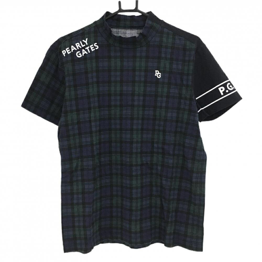 Men'S Wear - 【美品】パーリーゲイツ 半袖ハイネックシャツ グリーン×ネイビー×黒 チェック メンズ 5(L) ゴルフウェア 2023年モデル PEARLY GATES