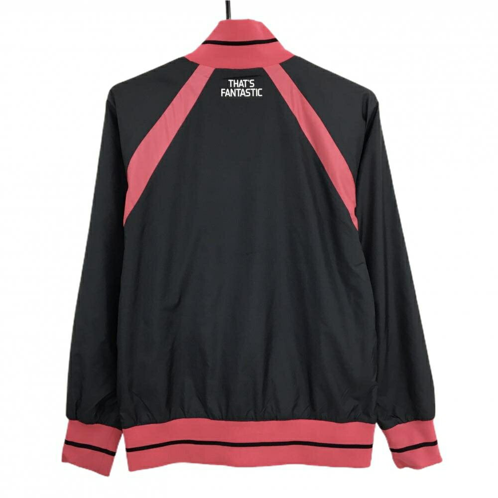 【美品】ルコックゴルフ ジャケットブルゾン 黒×ピンク 裏メッシュ プリント レディース M ゴルフウェア le coq sportif