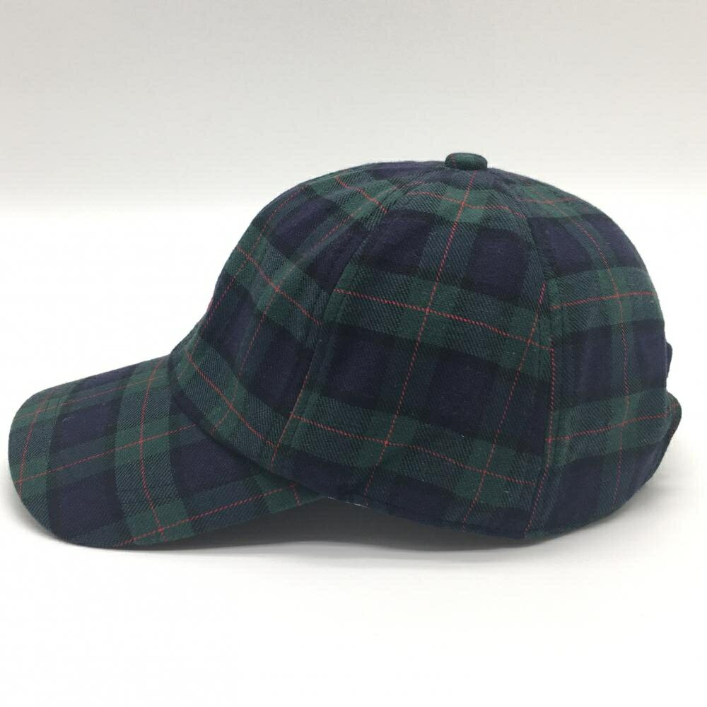【超美品】ビームスゴルフ キャップ ネイビー×グリーン チェック 56-58cm ゴルフウェア BEAMS GOLF