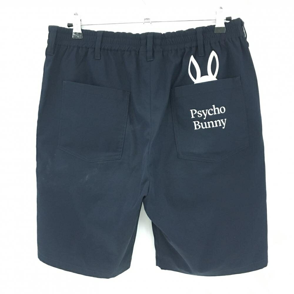 サイコバニー ハーフパンツ ネイビー ウエストゴム バックロゴ メンズ XL ゴルフウェア Psycho Bunny