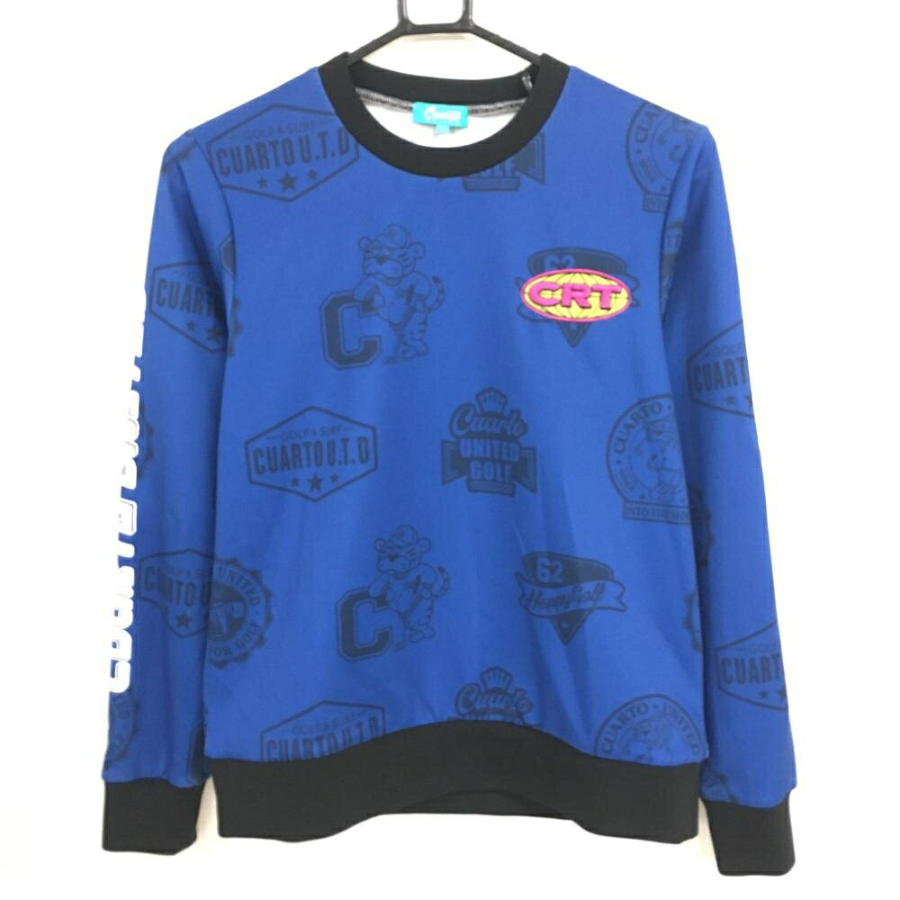 Trainer - 【超美品】クアルトユナイテッド トレーナー ブルー×黒 トラ柄 薄手 レディース S ゴルフウェア CUARTO UNITED