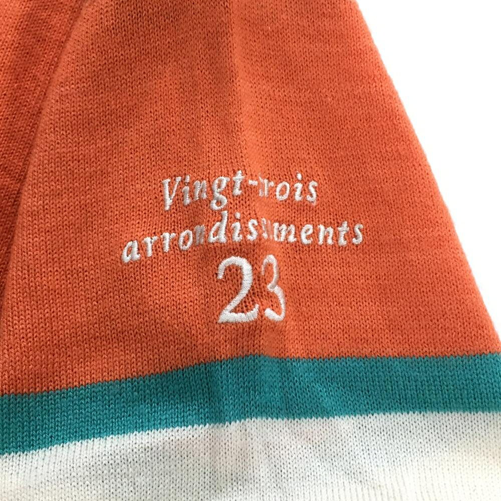 【美品】23区スポーツ セーター オレンジ×ブルーグリーン×白 一部ボーダー ニット ウール混 薄手 レディース II(L) ゴルフウェア 23区 reonard-10195822 レオナード 楽天市場店 サンプル画像3