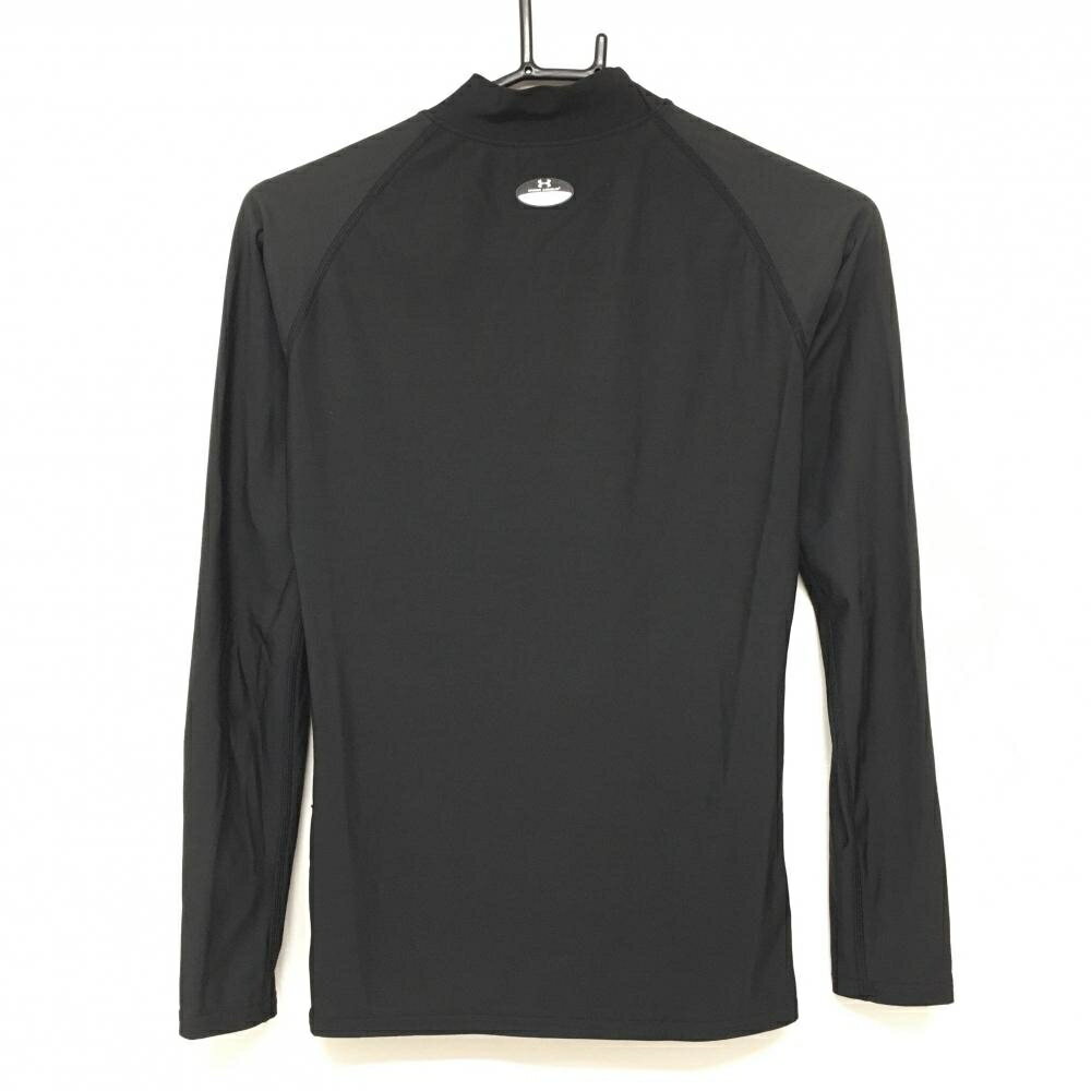 【超美品】アンダーアーマー ハイネックインナーシャツ 黒 ネックロゴ レディース LG ゴルフウェア UNDER ARMOUR
