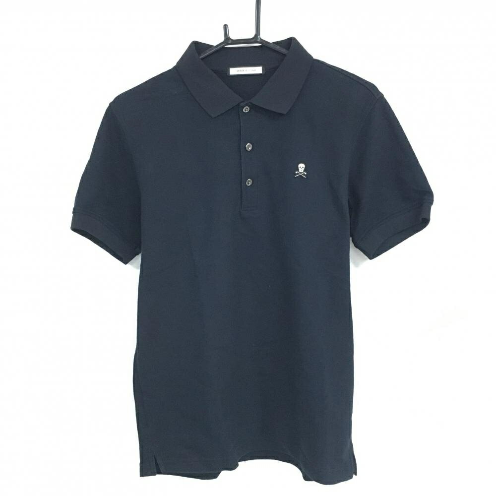 MARK & LONA - [クーポン対象品]【美品】マークアンドロナ 半袖ポロシャツ 黒 胸ロゴ スカル メンズ 46(M) ゴルフウェア MARK＆LONA