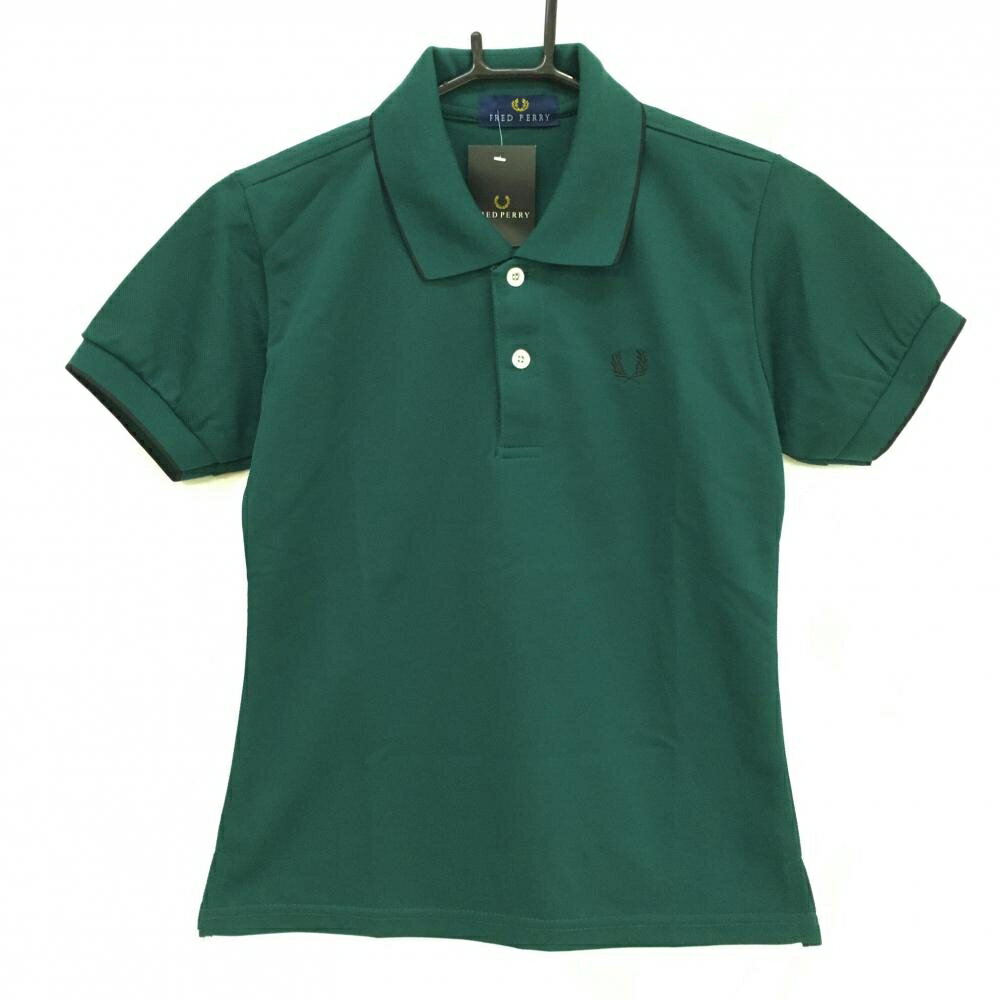 フレッドペリー 【新品】フレッドペリー 半袖ポロシャツ グリーン ロゴ刺しゅう レディース ゴルフウェア FRED PERRY