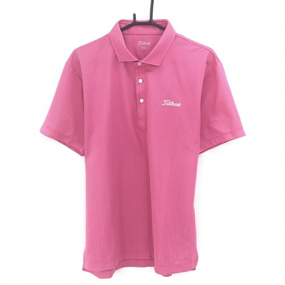 TITLEIST - 【超美品】タイトリスト 半袖ポロシャツ ピンク×白 ギザギザ ロゴ刺しゅう メンズ 3L ゴルフウェア 大きいサイズ TITLEIST