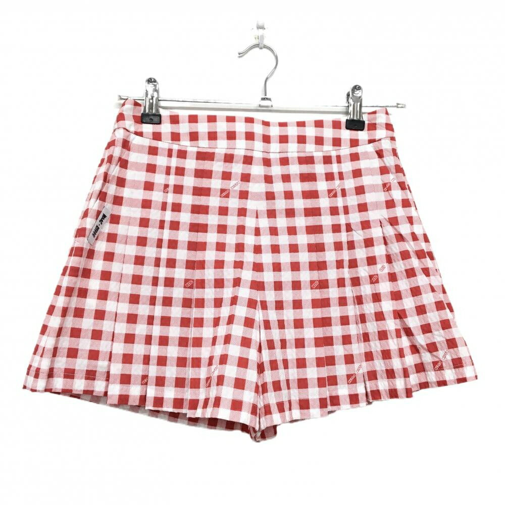【当店ポイント10倍！楽天スーパーセール期間限定】【超美品】ワック×ハローキティ キュロットスカート レッド×白 チェック キティちゃん 韓国モデル レディース 1(S) ゴルフウェア WAAC