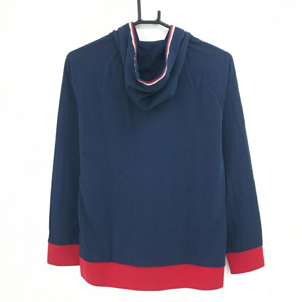 【新品】トミーヒルフィガー ジップパーカー ネイビー×レッド×白 胸ロゴワッペン レディース L ゴルフウェア Tommy Hilfiger Golf