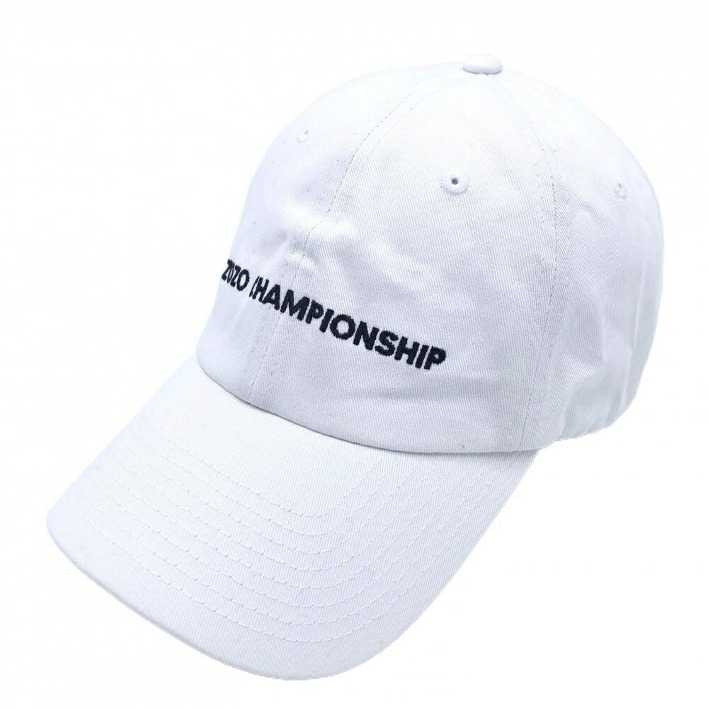 【美品】ピージーエーツアー キャップ 白×黒 ロゴ刺しゅう ZOZO CHAMPIONSHIP ゴル...