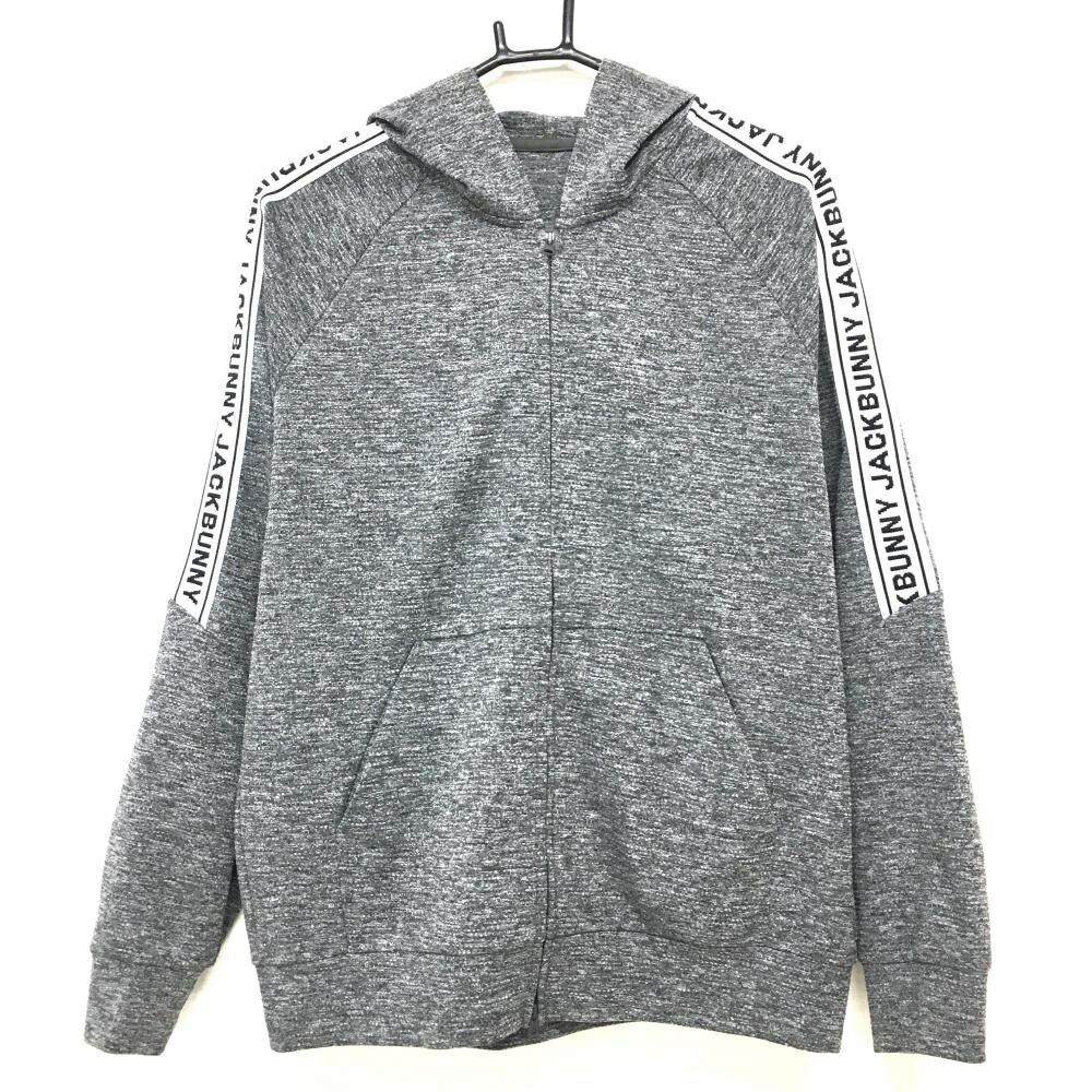 Rakuten - 【超美品】ジャックバニー ジップパーカー 杢グレー 袖ロゴ ジャケット レディース 2(L) ゴルフウェア 2025年モデル Jack Bunny
