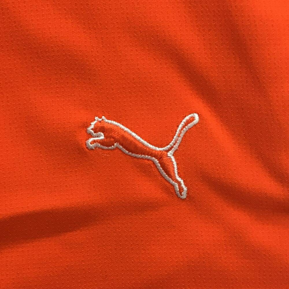 【美品】プーマ ハーフパンツ オレンジ ロゴ刺しゅう メンズ W30 ゴルフウェア PUMA