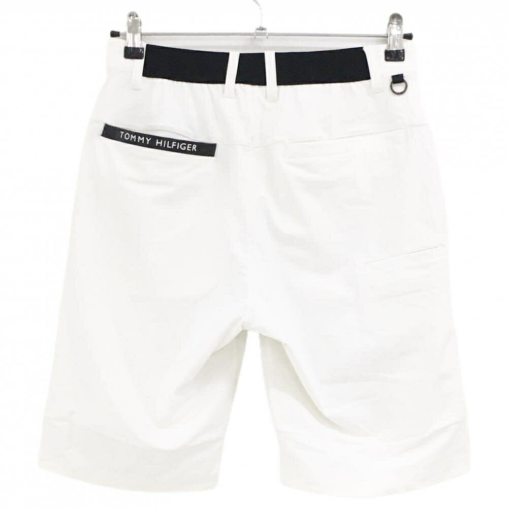 [クーポン対象品]トミーヒルフィガー ハーフパンツ 白 裏地付 裾ロゴ メンズ M ゴルフウェア Tommy Hilfiger Golf