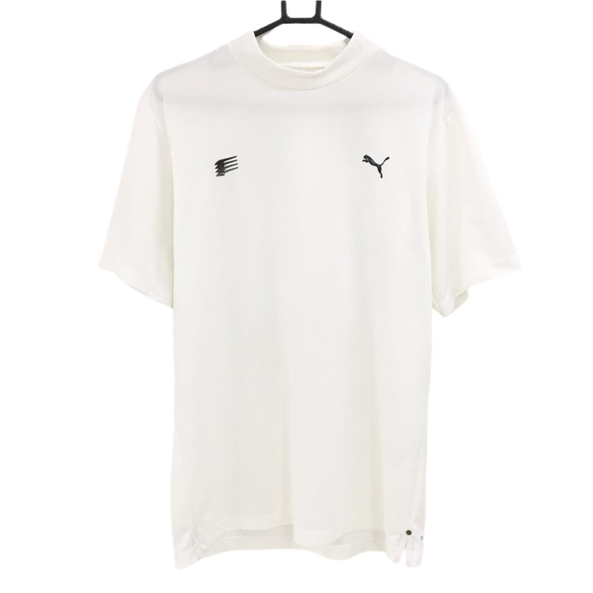 PUMA - [クーポン対象品]プーマ 半袖ハイネックシャツ 白 ロゴ黒 メンズ XXL ゴルフウェア PUMA