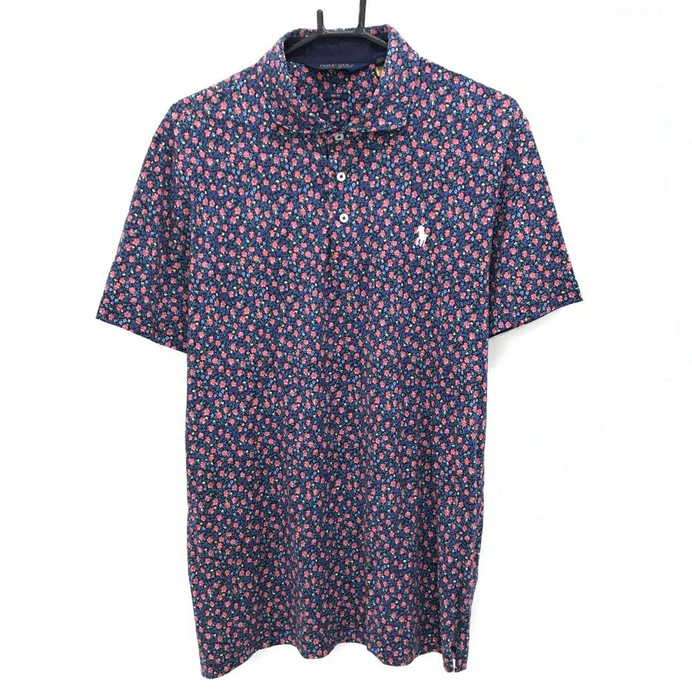 Polo Golf - 【美品】ポロゴルフ 半袖ポロシャツ ネイビー×ピンク 花柄 メンズ LG ゴルフウェア Ralph Lauren