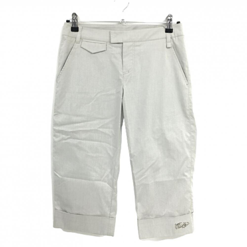 【未使用品】ダンスウィズドラゴン 半端丈パンツ ライトグレー系 バックロゴ刺しゅう レディース 3(L) ゴルフウェア Dance With Dragon